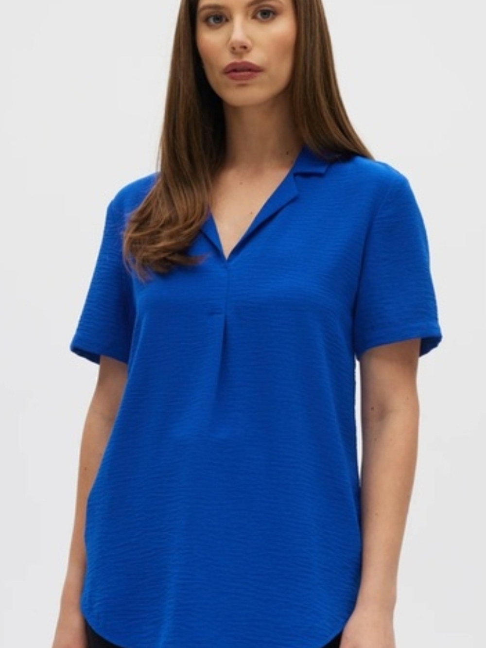 Hilary Radley Cobalt Blue Short-Sleeve V-Neck Tunic